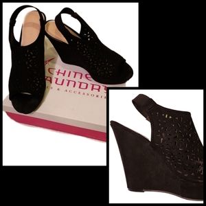 Chinese Laundry Peep Toe Cut-Out Ankle Strap Platforms